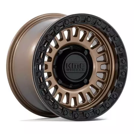 KS242 AZTEC UTV BEADLOCK MATTE BRONZE W/ MATTE BLA 8x15 4/137 ET0 CB96.0 60° - Alumiinivanteet - 370109 - 1