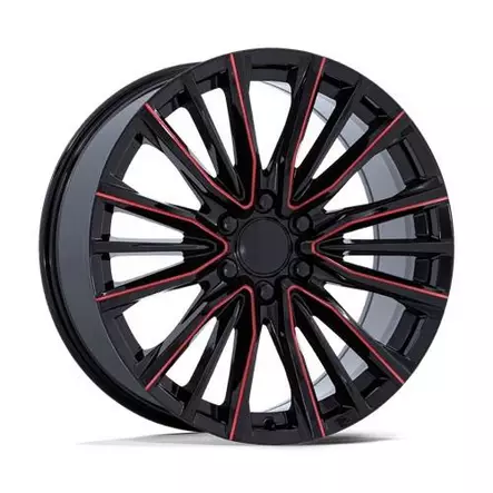 PR223 GLOSS BLACK MILLED W/ RED TINT 10x24 6/139,7 ET28 CB78.1 60° - Alumiinivanteet - 374916 - 1